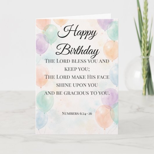 Christian Birthday Card – Numbers 6:24–26 Blessing カード (正面)