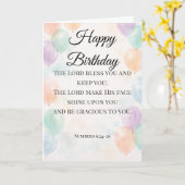 Christian Birthday Card – Numbers 6:24–26 Blessing カード (黄色い花)