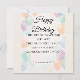 Christian Birthday Flat Card – Numbers 6:24–26 シーズンカード