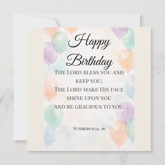 Christian Birthday Flat Card – Numbers 6:24–26 シーズンカード (正面)