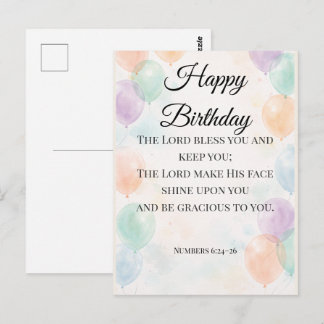 Christian Birthday Postcard – Numbers 6:24–26 Bles ポストカード
