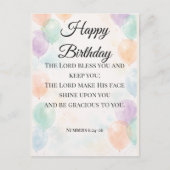 Christian Birthday Postcard – Numbers 6:24–26 Bles ポストカード (正面)