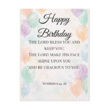 Christian Birthday Postcard – Numbers 6:24–26 Bles