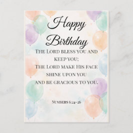 Christian Birthday Postcard – Numbers 6:24–26 Bles ポストカード