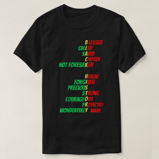 Christian Black History Melanin Church Men Women B Tシャツ (デザイン正面)