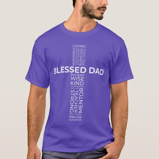 Christian Blessed Dad Cross Fathers Day vintage Tシャツ (正面)