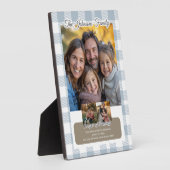 Christian Blue Buffalo Plaid Family Photo Collage フォトプラーク (側面)
