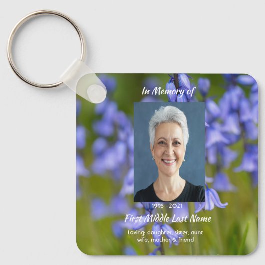 Christian Bluebells Flowers Memorial Keepsake  キーホルダー (正面)