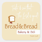 Christian Bread Logo | Bakery Cafe Fellowship スクエアシール (正面)