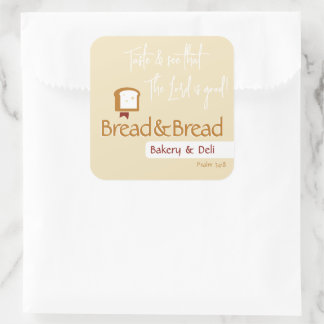 Christian Bread Logo | Bakery Cafe Fellowship スクエアシール