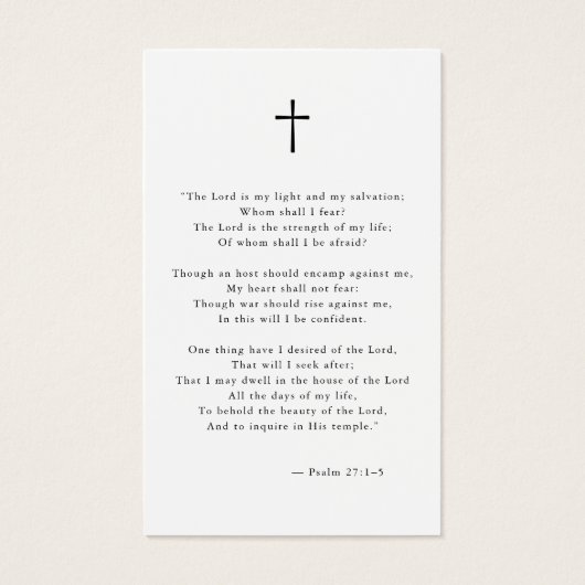 Christian Celebration of life Funeral Prayer Card (裏面)