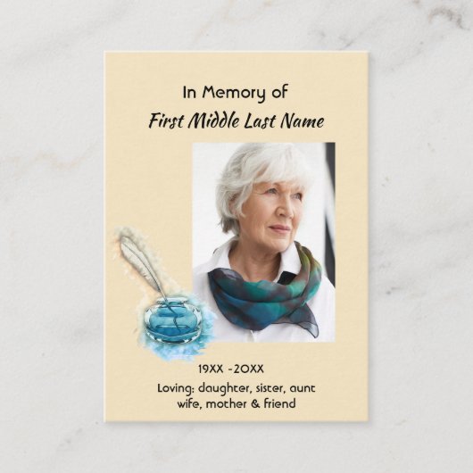 Christian Celebration of Life Service Feather Pen  名刺 (正面)