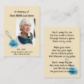 Christian Celebration of Life Service Feather Pen  名刺 (正面/裏面)