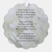 Christian Celebration of Life Snowdrop Flowers オーナメントカード (裏面)