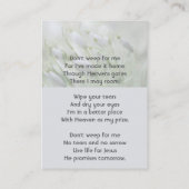 Christian Celebration of Life Snowdrop Flowers 名刺 (裏面)