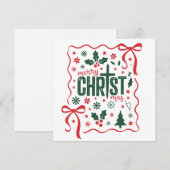 Christian Christmas Cross Sign Jesus Christ Faith シーズンカード (正面/裏面)