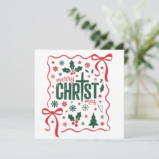 Christian Christmas Cross Sign Jesus Christ Faith シーズンカード (スタンド正面)