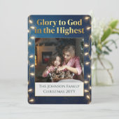 Christian Christmas Glory to God One Photo Gold シーズンカード (スタンド正面)
