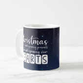 Christian Christmas heart and stars Mug コーヒーマグカップ (正面左)