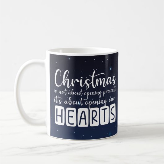 Christian Christmas heart and stars Mug コーヒーマグカップ (左)