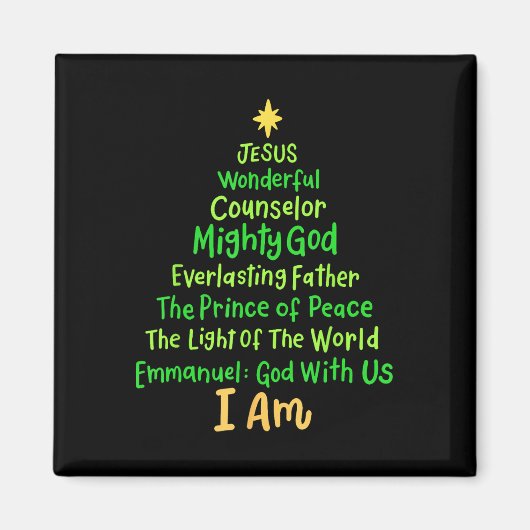 Christian Christmas Jesus Bible Christmas Tree  マグネット (正面)