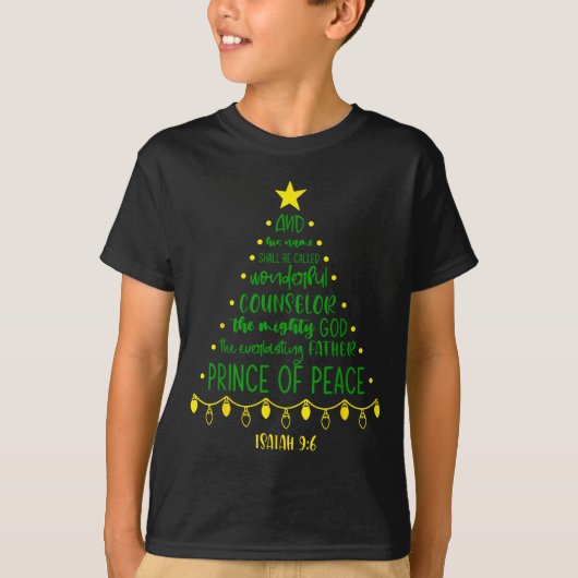 Christian Christmas Jesus Bible Names Xmas Tree Sh Tシャツ (正面)