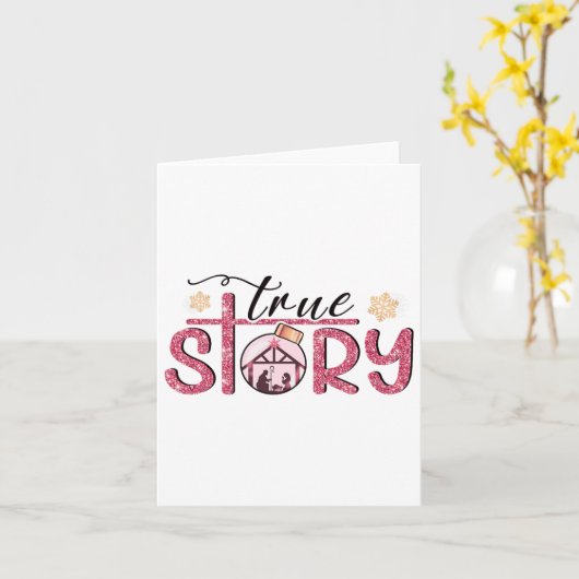 Christian Christmas Jesus Nativity Scene Tees True カード (黄色い花)