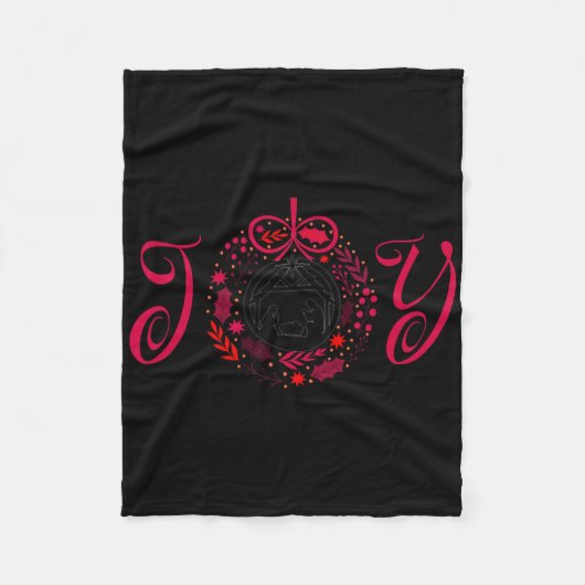 Christian Christmas Joy Jesus Nativity Scene Faith フリースブランケット (正面)