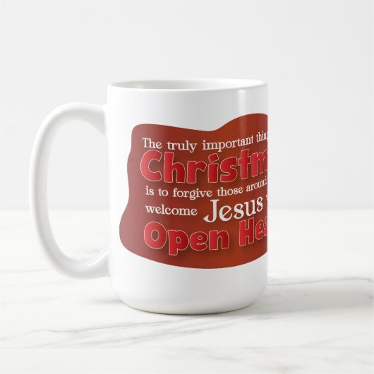 Christian Christmas Open Heart mug コーヒーマグカップ (左)
