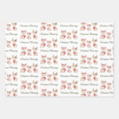 Christian Christmas Reindeer Wrapping Paper Sheets ラッピングペーパーシート (正面2)