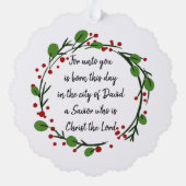 Christian Christmas Scripture Sticker Scripture オーナメントカード (裏面)