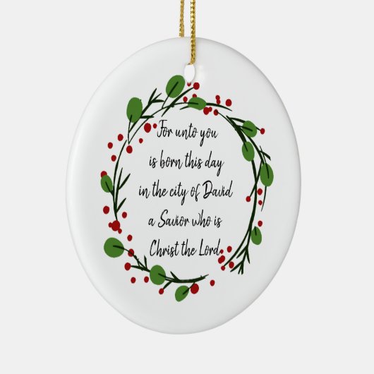 Christian Christmas Scripture Sticker Scripture セラミックオーナメント (右)