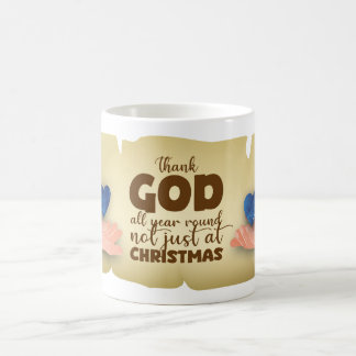 Christian Christmas Thank God blue heart Mug コーヒーマグカップ