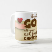 Christian Christmas Thank God Mug コーヒーマグカップ (正面左)