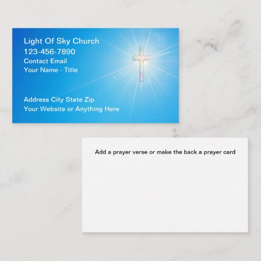 Christian Church Business Cards With Cross 名刺 (正面/裏面)