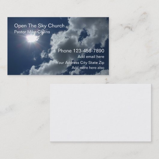 Christian Church Pastor Sky名刺 名刺 (正面/裏面)