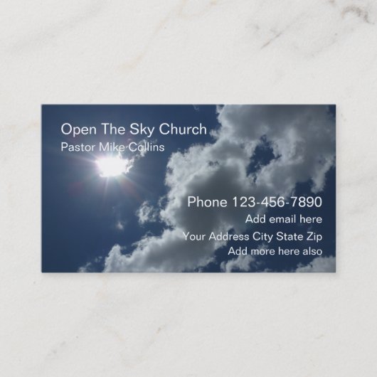 Christian Church Pastor Sky名刺 名刺 (正面)