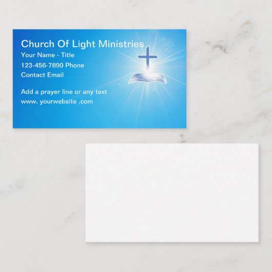 Christian Church Theme Prayer Bible Cards 名刺 (正面/裏面)