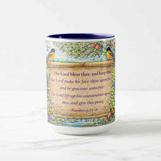 Christian Coffee Mug Floral Scripture Gift マグカップ (中央)