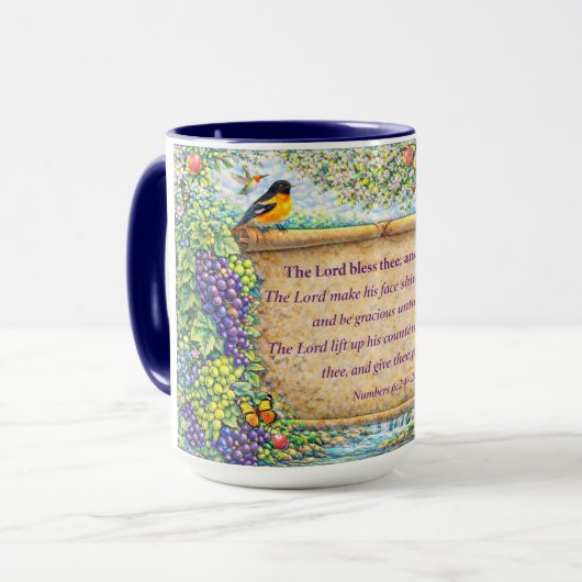 Christian Coffee Mug Floral Scripture Gift マグカップ (正面左)
