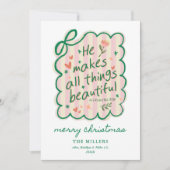 Christian Coquette Jesus Bible Quote Family Photo  シーズンカード (正面)