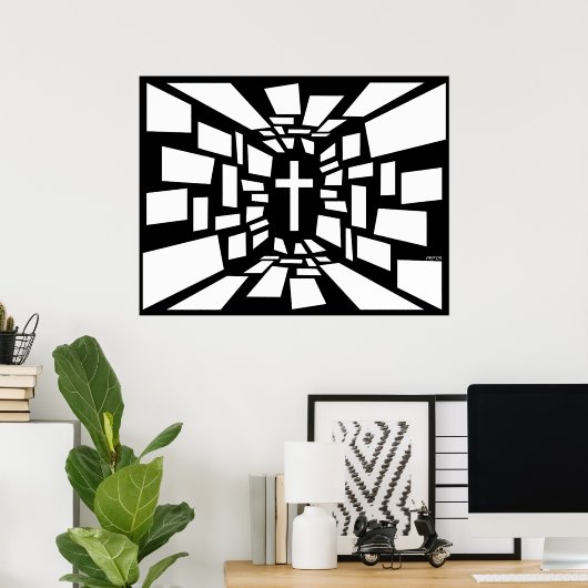 Christian Cross ポスター (ホームオフィス)