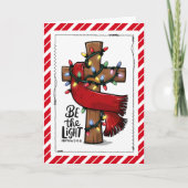 Christian Cross Be The Light Christmas Card カード (正面)