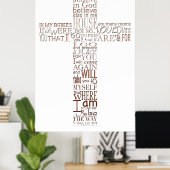 Christian Cross Bible Verses Copper Letters Poster ポスター (ホームオフィス)