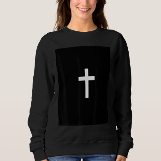 Christian Cross Crucifix Black Background Jesus Bi スウェットシャツ