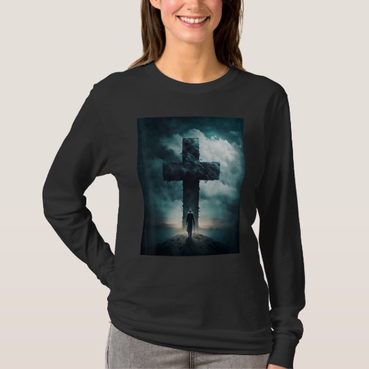 Christian Cross Faith and Prayer Tシャツ (正面)