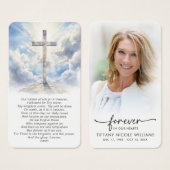 Christian Cross Forever in Our Hearts Prayer Cards (正面&裏面)