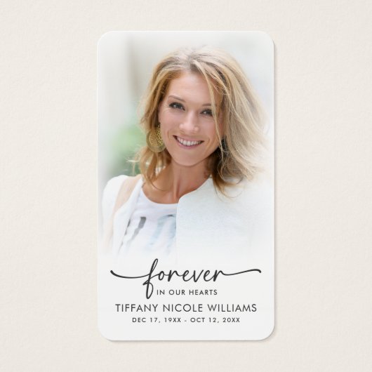 Christian Cross Forever in Our Hearts Prayer Cards (裏面)