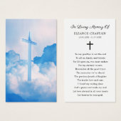 Christian Cross Funeral Memorial Prayer Cards (正面&裏面)