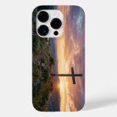 Christian Cross Hilltop Sunset iPhone Case Case-Mate iPhoneケース (裏面)
